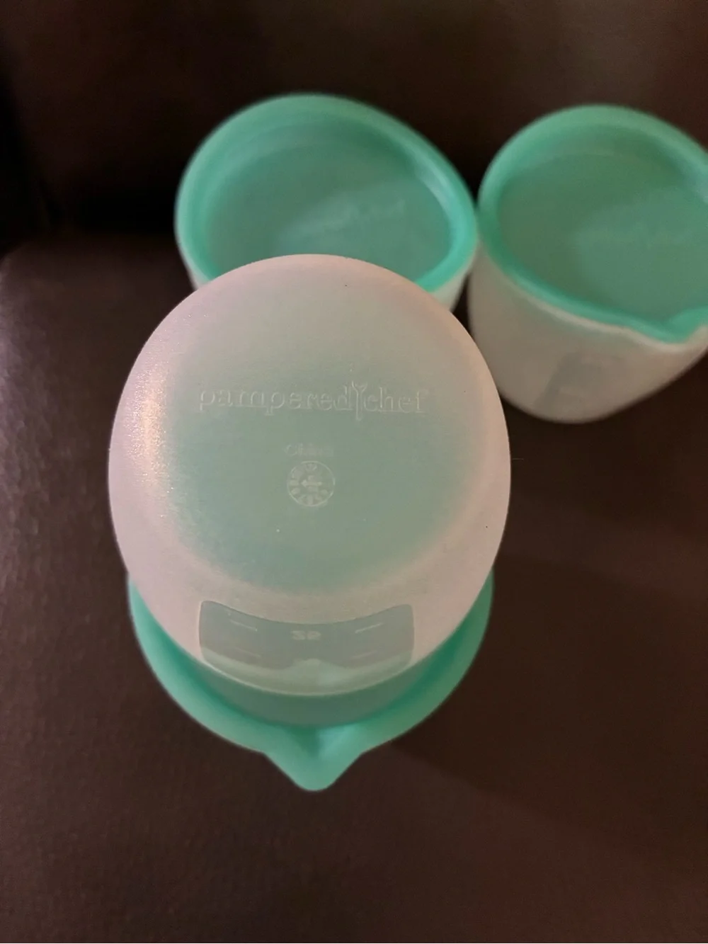 Set of 4 Reusable Pampered Chef Mini Silicone Freezer Bowls w/Lids